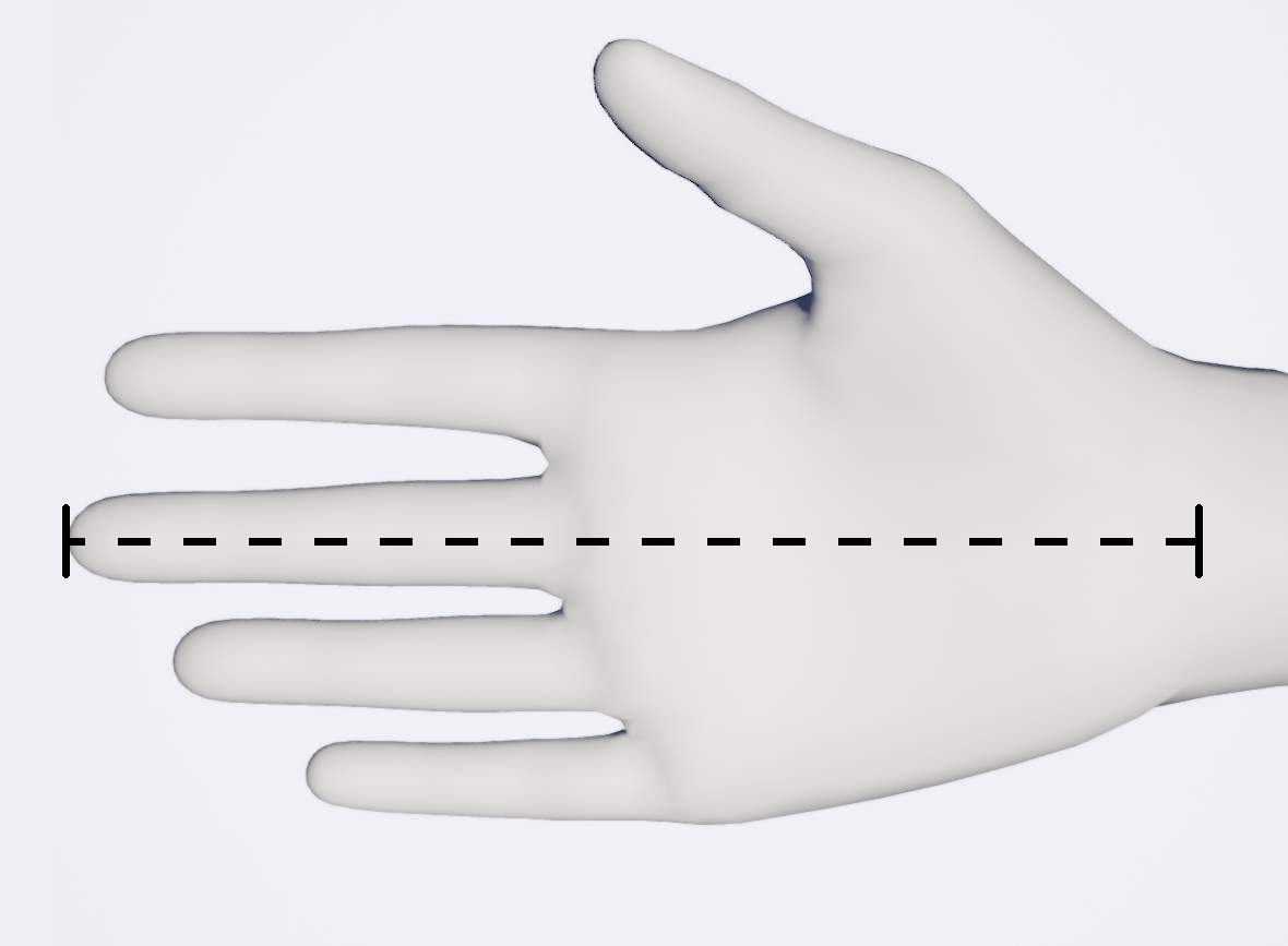 Измерение длины кисти